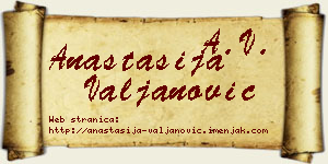 Anastasija Valjanović vizit kartica